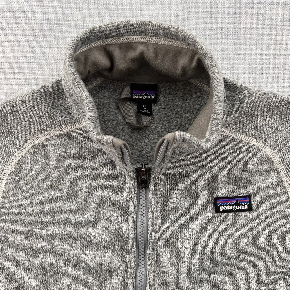 Patagonia‎ Better Sweater Kids XL 14 Full Zip Fleece Jacket Grey Gorpcore Active